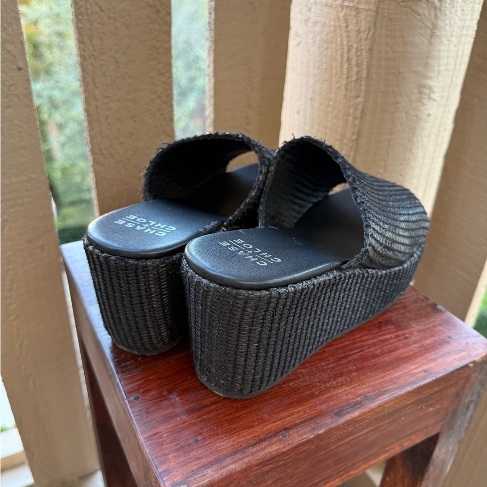 Chase + Chloe Black Woven Platform Shoe - Picture 3 of 12